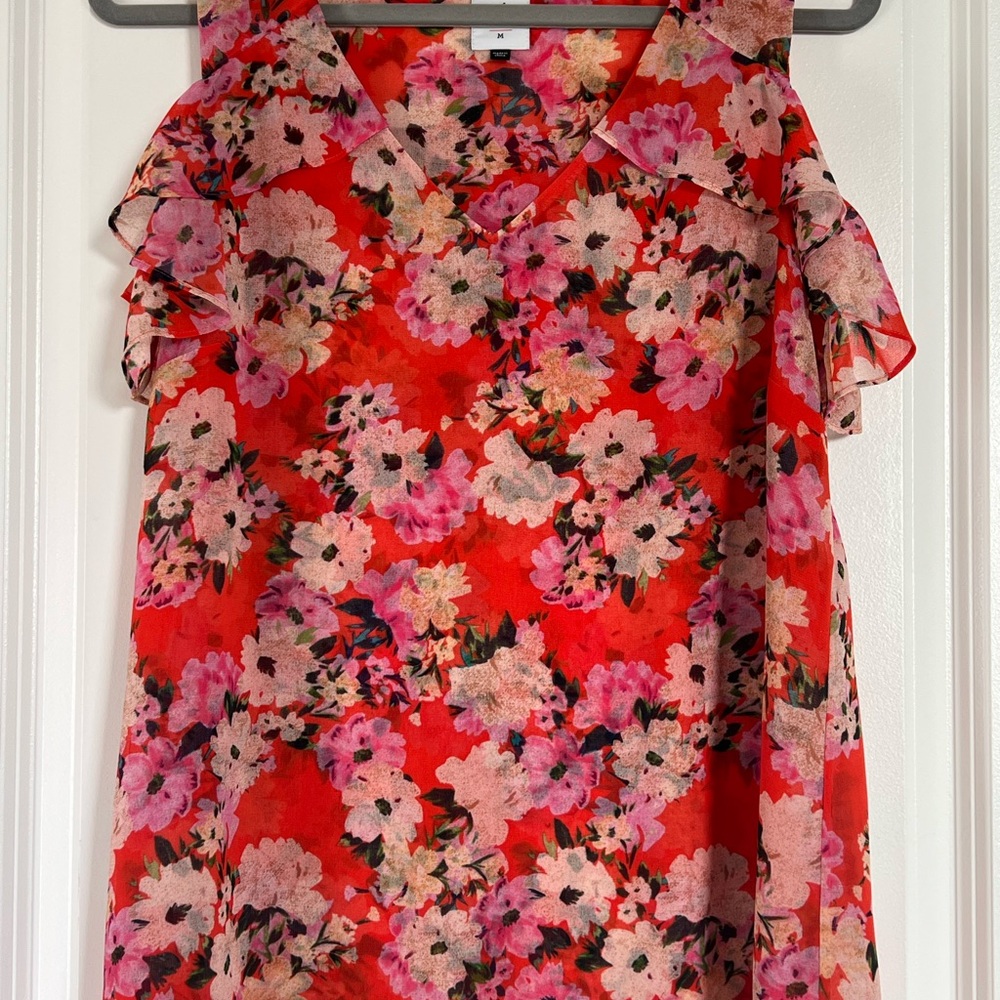 CAbi Lucious Floral Cold Shoulder Top